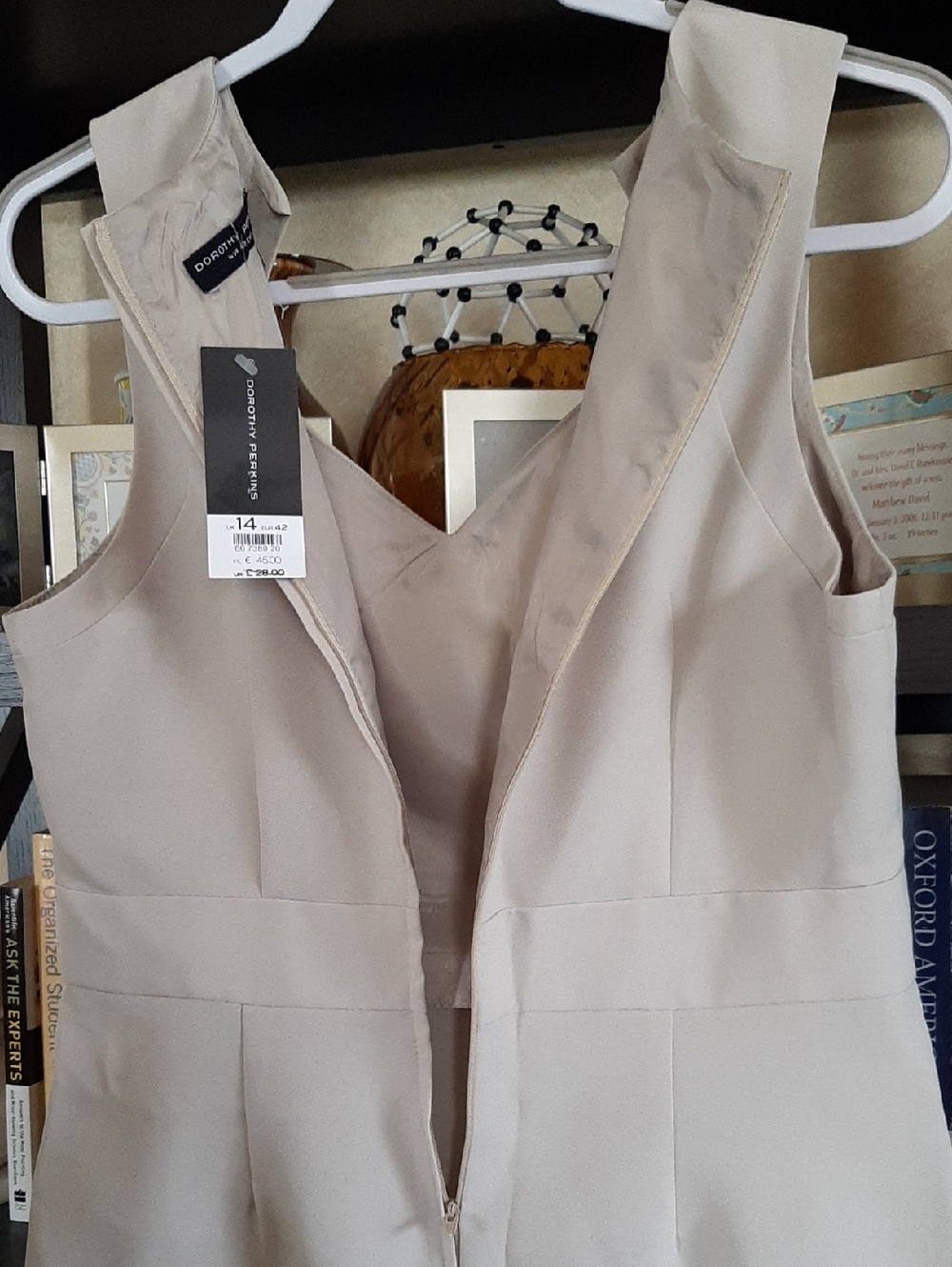 Dorothy Perkins Sleeveless Tan Sheath Dress Sz 10 NWT - Picture 6 of 9